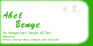 abel benye business card